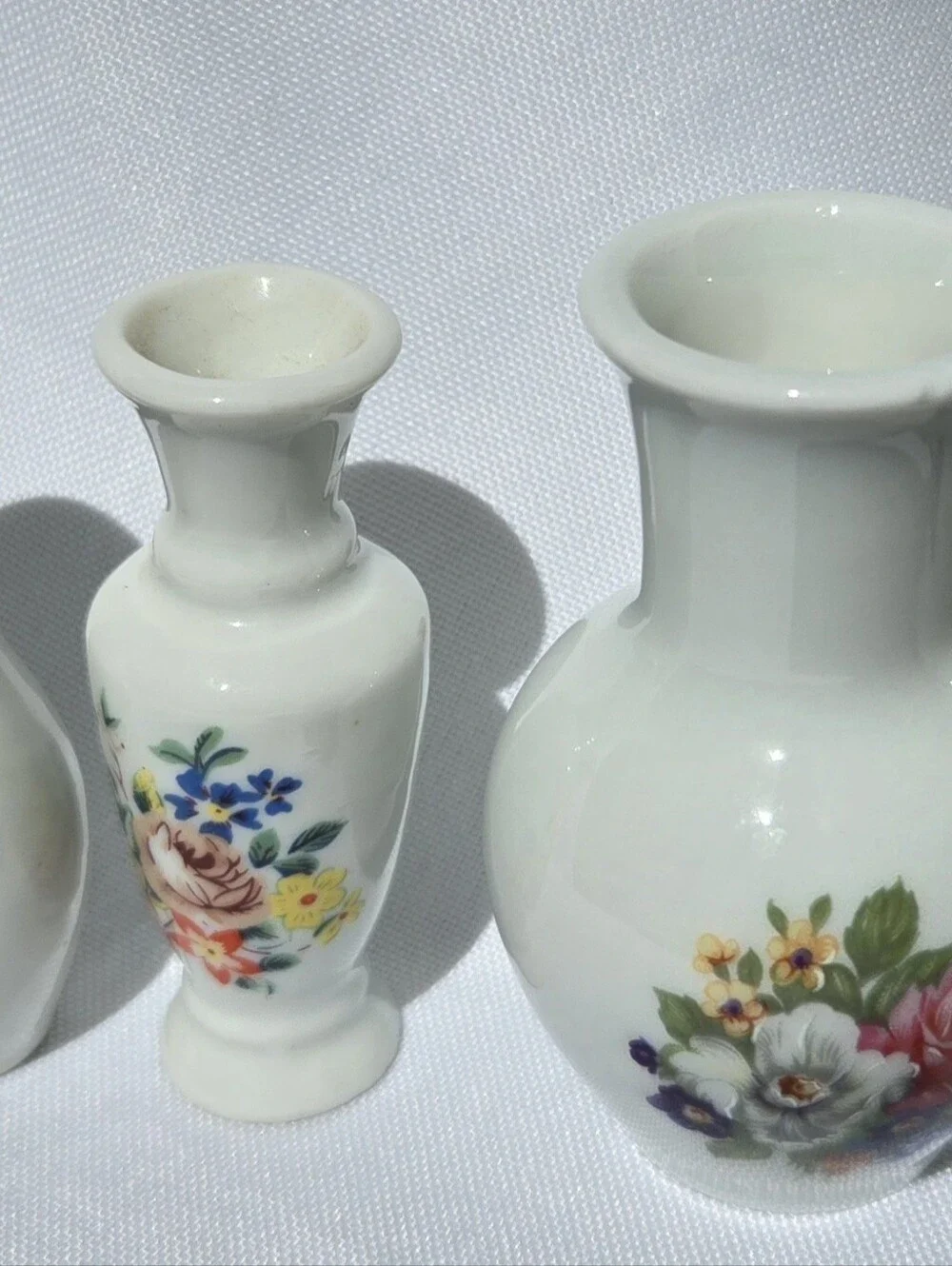 Vintage West Germany Funny Design Miniature Porcelain Bud Vases Set of 4.